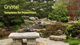  Presentation with zen stone - Audience pleasing presentation consisting of japanese zen garden with natural backdrop and a tawny brown colored foreground