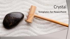  Presentation with zen - Beautiful presentation theme featuring japanese zen rock garden background texture backdrop and a light gray colored foreground