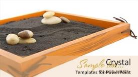  Presentation with garden sand - Beautiful presentation design featuring japanese zen rock garden with black raked sand backdrop and a lemonade colored foreground