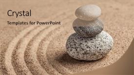 Presentation with stone balance - Beautiful presentation theme featuring stone garden - relaxation meditation simplicity backdrop and a coral colored foreground