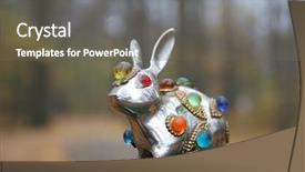  Presentation with crystals - Cool new presentation theme with japannes - metallic statue with colorful crystals backdrop and a gray colored foreground