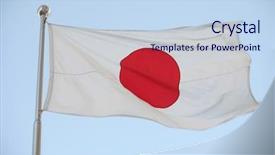  Presentation with japan flag - Presentation design enhanced with japan's national flag background and a sky blue colored foreground