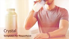  Presentation with whey - Colorful slide set enhanced with jar and bottle drinking protein backdrop and a lemonade colored foreground