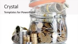  Presentation with clear cut - Beautiful presentation featuring jar for tips with money backdrop and a white colored foreground