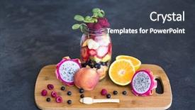  Presentation with rustic sunflower - Slides enhanced with jar full with tropical fruits background and a tawny brown colored foreground