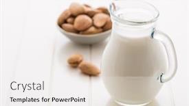  Presentation with almond milk - Presentation design enhanced with jar of almond milk background and a white colored foreground