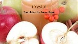  Presentation with fresh water splash green apple isolated white - Theme with jar of apple jam some fresh apples and cinnamon sticks - ready for apple pie background and a lemonade colored foreground