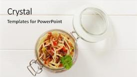  Presentation with jar food canning vegetable canned - PPT layouts enhanced with jar of assorted pickled vegetables background and a white colored foreground