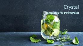  Presentation with infused water - Colorful PPT theme enhanced with jar-of-cold-infused-water backdrop and a tawny brown colored foreground