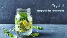  Presentation with infused water - Slides with jar-of-cold-infused-water background and a ocean colored foreground