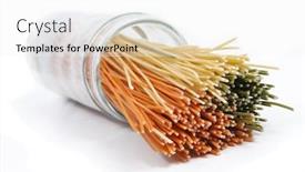 Presentation with spaghetti - Slide deck having jar-of-colourful-spaghetti-pasta background and a white colored foreground