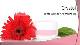  Presentation with cream - PPT theme featuring jar of cream with flower background and a  colored foreground