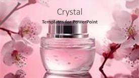  Presentation with cosmetics - Presentation theme having jar-of-creamy-cosmetics background and a  colored foreground