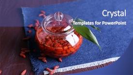  Presentation with goji - Slide deck consisting of jar-of-goji-berry-jam background and a ocean colored foreground