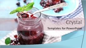  Presentation with gooseberry - Colorful presentation theme enhanced with jar-of-gooseberry-jam backdrop and a coral colored foreground