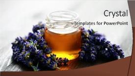  Presentation with lavender flowers - Cool new PPT theme with herbal honey with lavender backdrop and a white colored foreground