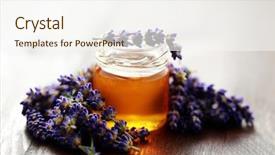  Presentation with lavender flowers - PPT theme consisting of herbal honey with lavender background and a cream colored foreground