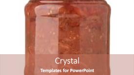  Presentation with ratatouille - PPT theme with jar-of-homemade-preserved-veggie background and a coral colored foreground