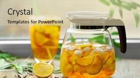  Presentation with lemon - Audience pleasing slide deck consisting of iced tea with lemon backdrop and a lemonade colored foreground
