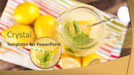  Presentation with lemonade - Audience pleasing theme consisting of jar of lemonade backdrop and a yellow colored foreground