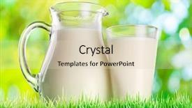  Presentation with milk dairy - Slides consisting of jar of milk and glass background and a lemonade colored foreground