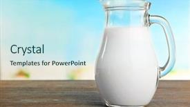  Presentation with milk - Slide set enhanced with jar of milk on blurred background and a cool aqua colored foreground