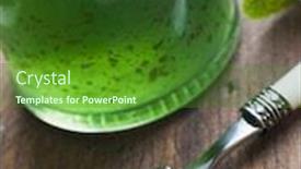  Presentation with jelly - Theme consisting of jar-of-mint-jelly background and a forest green colored foreground