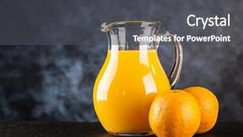  Presentation with orange juice - Colorful slide set enhanced with jar of orange juice backdrop and a dark gray colored foreground