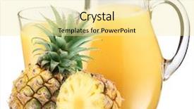  Presentation with pineapple - Cool new PPT theme with jar of pineapple juice backdrop and a blonde colored foreground