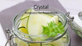  Presentation with grey strips - Cool new PPT layouts with jar of raw zucchini strips backdrop and a  colored foreground