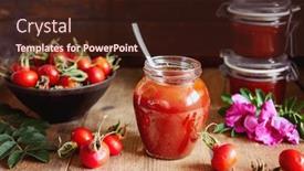  Presentation with hip - Presentation with jar-of-rose-hip-jelly background and a wine colored foreground