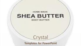  Presentation with butter - PPT theme featuring jar-of-shea-butter background and a sky blue colored foreground