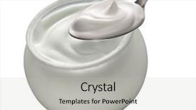  Presentation with yogurt - Beautiful slides featuring jar of yogurt backdrop and a light gray colored foreground