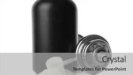  Presentation with protein - Amazing PPT layouts having jar protein powder and dumbbell backdrop and a light gray colored foreground