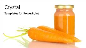  Presentation with baby food jar - PPT layouts having jar with carrot baby food background and a white colored foreground