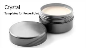  Presentation with clay - Presentation design having jar with clay for hair background and a  colored foreground