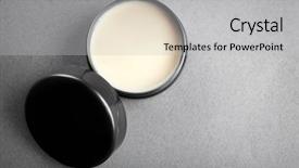  Presentation with clay - PPT theme consisting of jar with clay for hair background and a  colored foreground