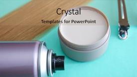  Presentation with hair color - PPT theme enhanced with jar with clay for styling background and a coral colored foreground