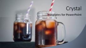  Presentation with cold coffee - Beautiful theme featuring jar with cold brew coffee backdrop and a light gray colored foreground