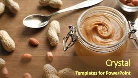  Presentation with peanut butter - Beautiful PPT theme featuring jar with creamy peanut butter backdrop and a tawny brown colored foreground