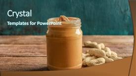  Presentation with peanut butter - Audience pleasing PPT layouts consisting of jar with creamy peanut butter backdrop and a ocean colored foreground