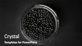  Presentation with black and darg orang preson - Presentation design having jar with delicious black caviar background and a dark gray colored foreground
