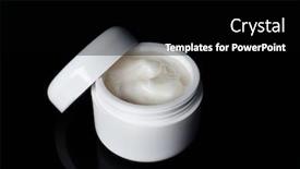  Presentation with coconut oil - Amazing PPT theme having jar with fresh coconut oil on black background backdrop and a black colored foreground