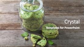  Presentation with chocolate chip cookies - Audience pleasing slides consisting of jar with mint chocolate chip backdrop and a  colored foreground