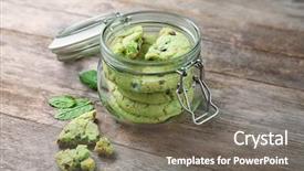  Presentation with chocolate chip cookies - Theme featuring jar with mint chocolate chip background and a  colored foreground