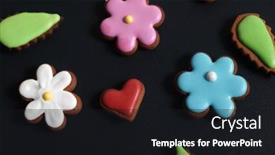  Presentation with gingerbread - PPT theme featuring jar-with-small-colored-gingerbread background and a black colored foreground