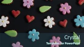  Presentation with gingerbread - Beautiful slide set featuring jar-with-small-colored-gingerbread backdrop and a ocean colored foreground