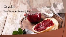  Presentation with jam - Amazing slide deck having jar with strawberry jam backdrop and a lemonade colored foreground