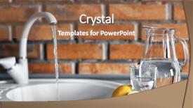  Presentation with lemon in sparkle water - Cool new presentation with jar with water and lemon backdrop and a tawny brown colored foreground