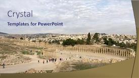  Presentation with ancient roman - Presentation theme with jarash-jordan-november-21-2018 background and a sky blue colored foreground